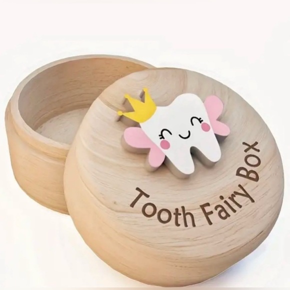 Girls Tooth Fairy Wooden Keepsake Box - Picture 2 of 4